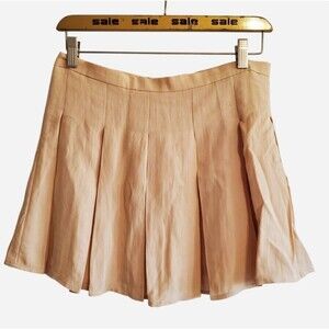 Sky to Moon Linen Viscose Pleated Mini Skort Size M Y2K Tennis Prep Minimalist